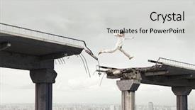  Presentation with overcoming - Slide deck with overcoming bad times mixed media background and a  colored foreground