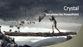  Presentation with overcoming crisis - Amazing PPT theme having overcoming challenges and crisis mixed media backdrop and a dark gray colored foreground