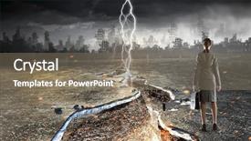  Presentation with overcoming - PPT theme with impediment - overcoming crisis break mixed media background and a gray colored foreground