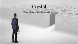  Presentation with ready - Amazing theme having overcoming risk - businessman getting ready to enter backdrop and a light gray colored foreground