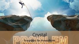  Presentation with overcoming - Amazing presentation design having overcoming risk - businessman jumping over burning problems backdrop and a coral colored foreground