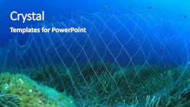  Presentation with fishing net - PPT theme consisting of overfishing - underwater fishing net background and a gray colored foreground