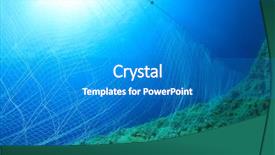  Presentation with fishing net - Colorful PPT theme enhanced with overfishing - underwater fishing net backdrop and a teal colored foreground