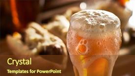  Presentation with beer foam - PPT theme featuring ambre - amber beer with overflowing foamy background and a tawny brown colored foreground