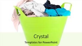  Presentation with dirt dirt texture dirty - Slide set consisting of overflowing - dirty laundry in basket isolated background and a yellow colored foreground