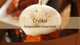  Presentation with bbq chicken - Theme featuring glass with bbq chicken wings background and a coral colored foreground