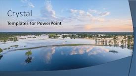  Presentation with overflow - PPT theme consisting of overflow-of-the-river-prypia background and a light blue colored foreground