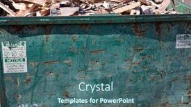  Presentation with wood - Colorful presentation enhanced with overflowing-dumpster-with-scrap-wood backdrop and a ocean colored foreground