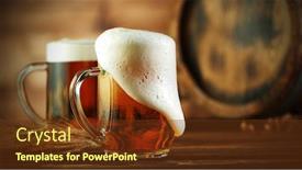 Presentation with beer foam - Colorful slide set enhanced with overflowing-foam-head-from-beer backdrop and a tawny brown colored foreground