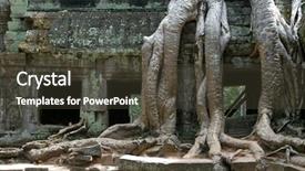  Presentation with ancient egypt temple of hatshepsut - Audience pleasing presentation design consisting of overgrown ruins of ta prohm temple in the angkor area near siem reap cambodia backdrop and a dark gray colored foreground