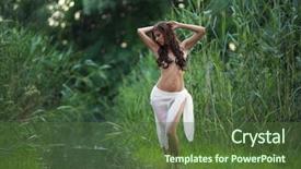  Presentation with woman nude erotic - PPT theme having overgrown with grass and reed background and a tawny brown colored foreground