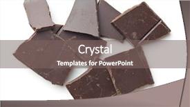  Presentation with chocolate - Cool new theme with overhead - dark chocolate bars isolated backdrop and a gray colored foreground