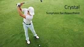  Presentation with golf - Audience pleasing slide set consisting of overhead angle view of golf backdrop and a yellow colored foreground