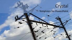  Presentation with lines - Colorful PPT theme enhanced with overhead electric powers lines backdrop and a light blue colored foreground