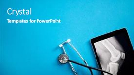  Presentation with flat - Theme enhanced with overhead-flat-lay-medical-shot background and a teal colored foreground