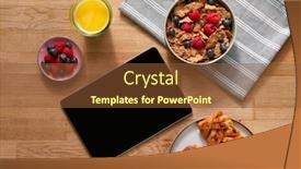  Presentation with breakfast cereal - Audience pleasing presentation consisting of overhead-flat-lay-of-digital backdrop and a tawny brown colored foreground