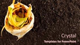  Presentation with organic waste - Slide deck featuring overhead-of-bag-of-organic background and a wine colored foreground