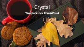  Presentation with diary - Cool new presentation theme with overhead of black coffee cookies diary and autumn leaves on woolen blanket backdrop and a tawny brown colored foreground