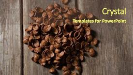  Presentation with corn flakes - Slides featuring overhead of chocolate corn flakes background and a  colored foreground