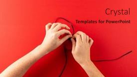  Presentation with love romance - Slides with overhead-of-hands-tying-red background and a red colored foreground