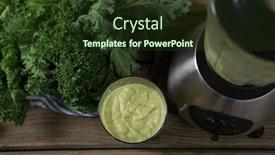  Presentation with mustard greens - Presentation theme enhanced with brassica juncea - overhead of mustard greens paste background and a tawny brown colored foreground