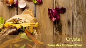  Presentation with composting - Presentation theme consisting of overhead-of-organic-fruit background and a tawny brown colored foreground