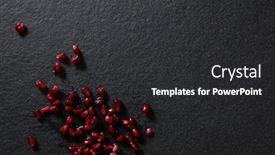  Presentation with pomegranate - Presentation theme with overhead of pomegranate seeds on black background background and a dark gray colored foreground
