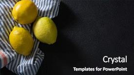  Presentation with lemons - Theme consisting of overhead of three fresh lemons background and a  colored foreground
