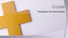  Presentation with cross faith - PPT theme featuring overhead-of-yellow-christian-cross background and a sky blue colored foreground
