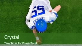 Presentation with american football - Colorful PPT theme enhanced with overhead photo of an american backdrop and a forest green colored foreground