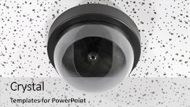  Presentation with acoustic - PPT layouts featuring overhead security camera globe background and a light gray colored foreground