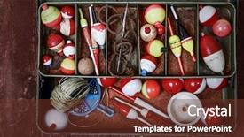  Presentation with word gone fishing - Amazing presentation design having overhead shot of a fishing backdrop and a tawny brown colored foreground