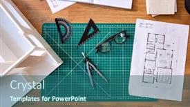  Presentation with architects - Presentation theme enhanced with overhead-shot-of-desk background and a ocean colored foreground