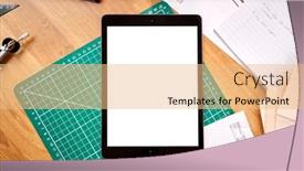  Presentation with architects - Slide deck featuring overhead-shot-of-desk background and a coral colored foreground