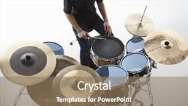  Presentation with cable drum - Slides featuring overhead shot of drummer playing background and a coral colored foreground