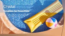  Presentation with beach ball - Amazing theme having overhead-shot-of-inflatable-airbed backdrop and a teal colored foreground