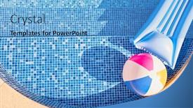  Presentation with beach ball - Theme with overhead-shot-of-inflatable-airbed background and a light blue colored foreground