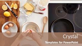  Presentation with pancake - Colorful theme enhanced with overhead-shot-of-woman backdrop and a coral colored foreground