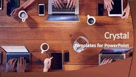  Presentation with shot - Audience pleasing theme consisting of overhead shot of young adults backdrop and a red colored foreground