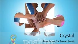  Presentation with breast cancer - Amazing presentation design having word positive and group wearing pink and ribbons for breast cancer with hands together against blue background with vignette backdrop and a light blue colored foreground
