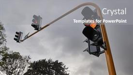  Presentation with traffic light - Slides featuring overhead-traffic-lights background and a gray colored foreground