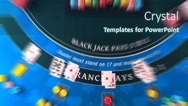  Presentation with casino black jack - Theme having overhead-view-of-a-casino background and a navy blue colored foreground