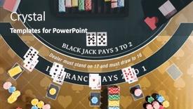  Presentation with casino black jack - Amazing slide deck having overhead-view-of-a-casino backdrop and a tawny brown colored foreground
