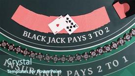  Presentation with casino black jack - Amazing slide deck having overhead-view-of-a-casino backdrop and a ocean colored foreground