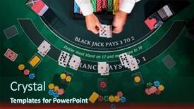  Presentation with casino black jack - Slide set consisting of overhead-view-of-a-casino background and a forest green colored foreground