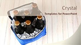  Presentation with ice - Presentation theme featuring overhead-view-of-a-cooler background and a lemonade colored foreground