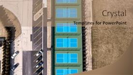  Presentation with pickleball - PPT theme enhanced with overhead-view-of-a-new background and a coral colored foreground