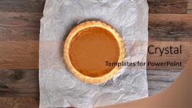  Presentation with parchment paper - Colorful PPT layouts enhanced with a whole pumpkin pie backdrop and a red colored foreground