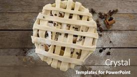  Presentation with baking - Colorful PPT layouts enhanced with overhead-view-of-apple-pie backdrop and a  colored foreground