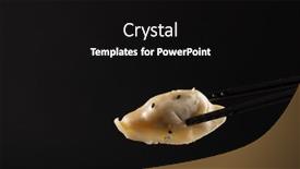  Presentation with asian chopsticks - Slides having overhead-view-of-asian-dumpling background and a  colored foreground
